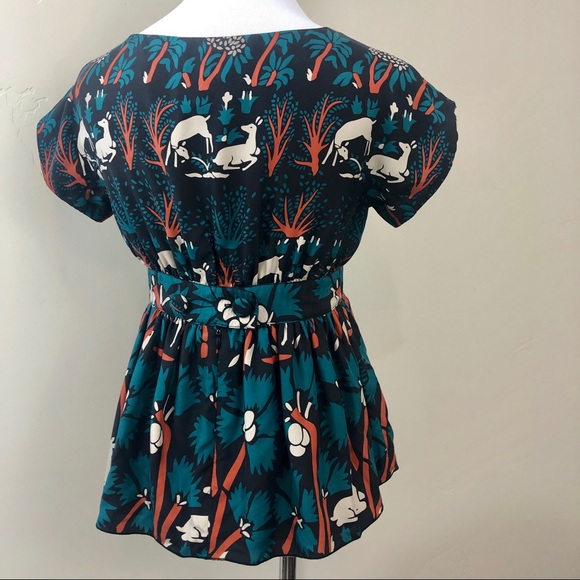 ❌SOLD❌Anna Sui For Anthropologie Fawn Silk Blouse - Picture 4 of 8